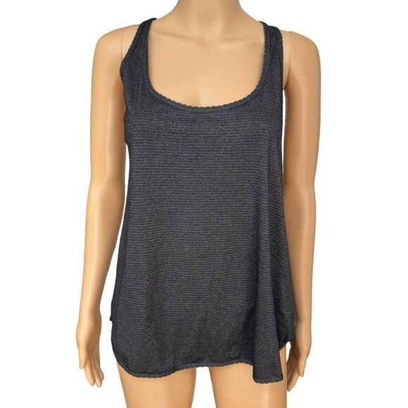 Lululemon 105 F Singlet Laser-Cut heathered Black/black size M racerback top - Picture 2 of 7